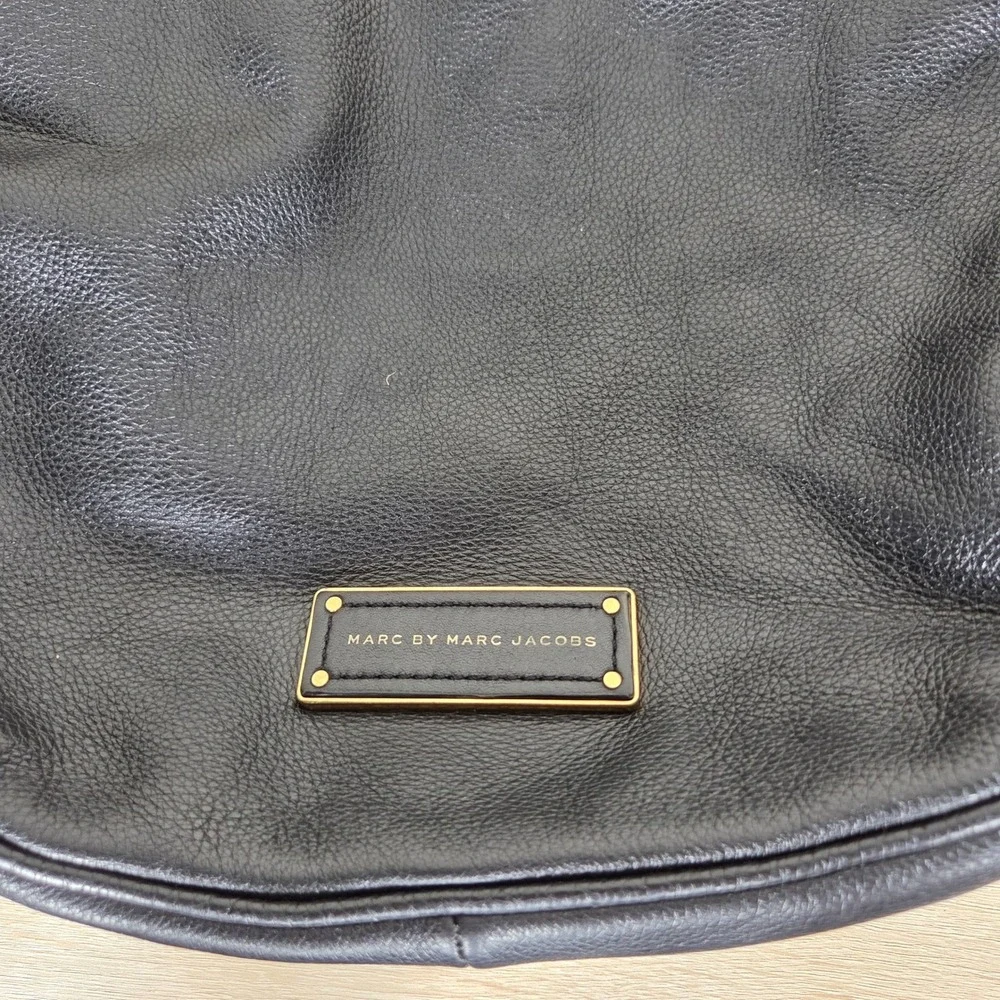 Marc by Marc Jacobs Black Pebbled Leather Hobo Bag Gold Hardware